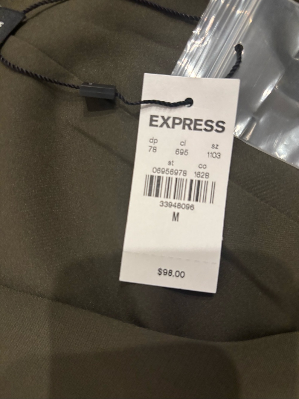 Express Women's Olive Green Tailored Vest - Picture 2 of 4